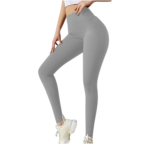 UHUYA Women Yoga Pants Athletic Pants Fashion And Comfortable Solid Color Back Bow Slimming Yoga Pants Sweatpants Gray S