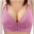 thumbnail image 1 of UHUYA Womens Bras Mothers Day Gifts Sexy Plus Size Solid Color Steel Ring Non-Magnetic Buckle Underwear Brasp Purple 36/80BC, 1 of 3