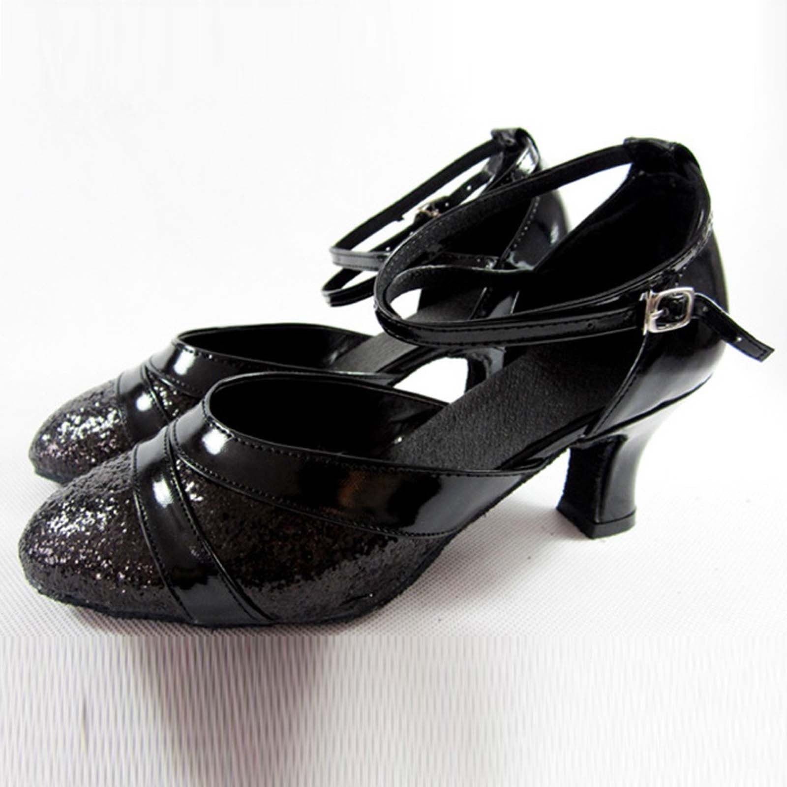 Low Heel Character Shoe, Black & Tan Synthetic Lethaer - Dance World