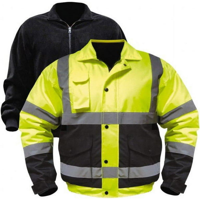UHV563-2X-YB High Visibility Bomber Jacket With Zip Out Liner
