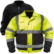 First Class Watch-Guard Bomber Jacket with Reflective Security ID (Black)