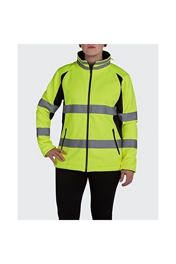 UHV668XL High Visibility Green Full Zip Ladies Soft Shell - Extra Large