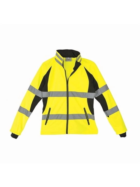 UHV668XL High Visibility Green Full Zip Ladies Soft Shell - Extra Large