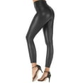 thumbnail image 1 of UHYARE Women Stretchy High Waisted Pants Regular & Plus Size Faux Leather Leggings(Black,S), 1 of 6