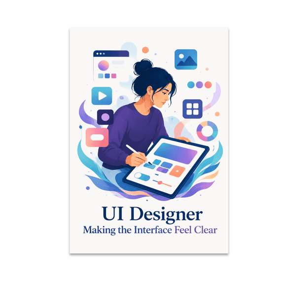 UI Designer Making the Interface Feel Clear - UI Design Enthusiast - 13x19 Poster Print