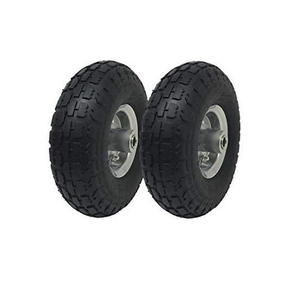 UI PRO TOOLS 2 Count - 10" Pneumatic Air Filled Hand Truck/All Purpose Utility Tires on Wheels for Dolly Hand Truck Cart 4.10/3.50-4