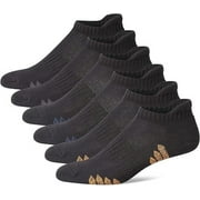 UI U&I Socks Mens Performance Athletic Low Cut Ankle Socks 6 Pairs Cushion Cotton Socks with Tab Black 12-15