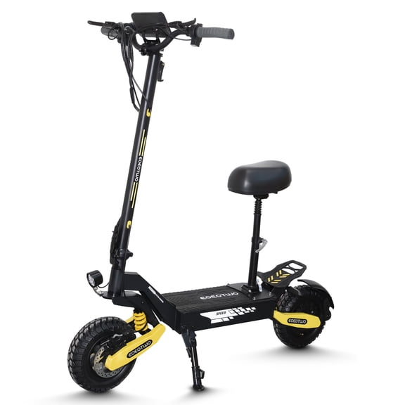 UIGGOO 1200W Electric Scooter for Adults with Seat, Up to 30 MPH & 25 Miles Range, 11" Off-Road Tires Foldable E-Scooter, Dual Suspension & Disc Brakes, 330lbs Max Load, UL Certified