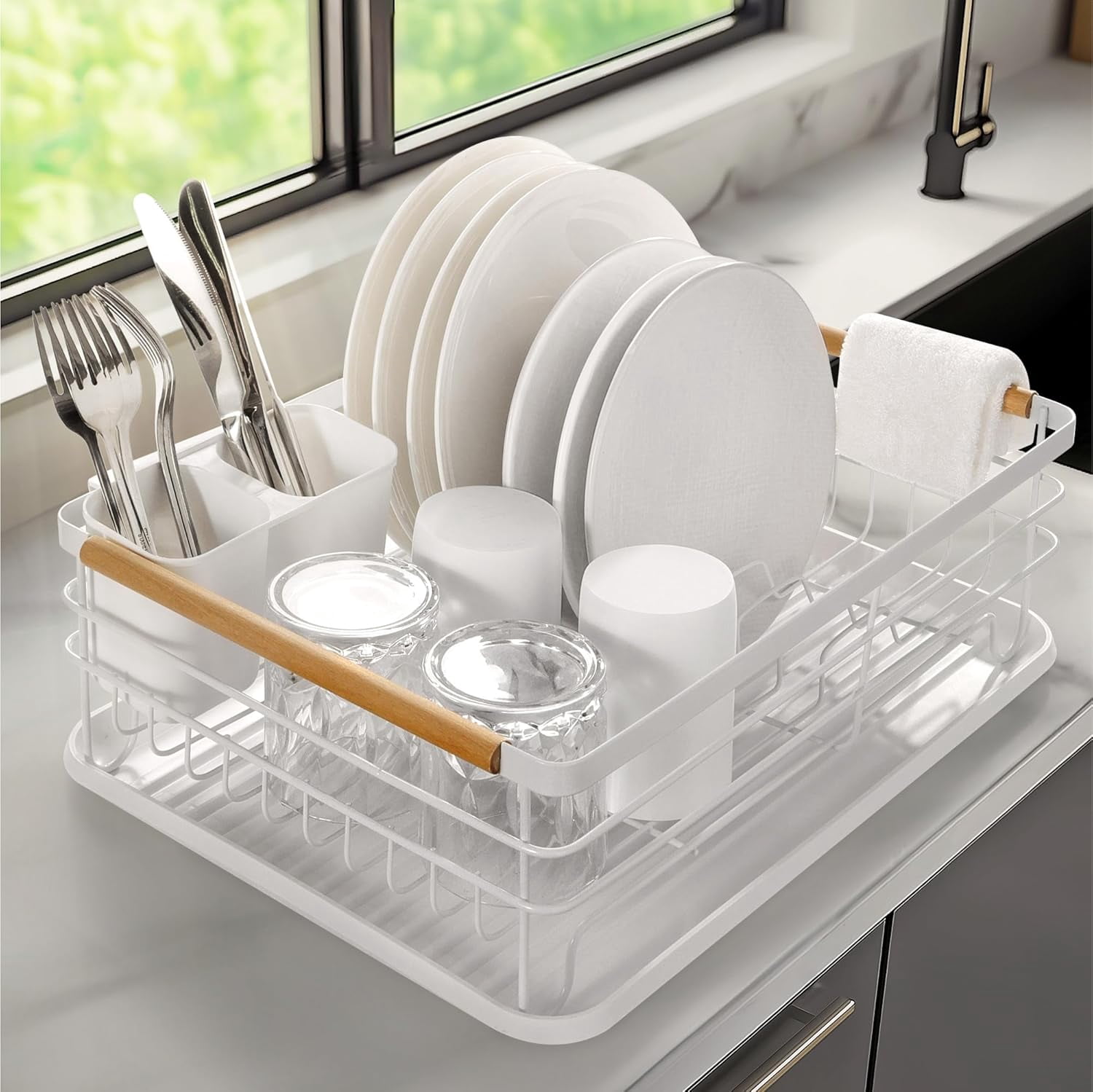 Serveware Rack Dish Drainer Rack - Plate, Silverware, Pots and Pans - Dish Rack with ...