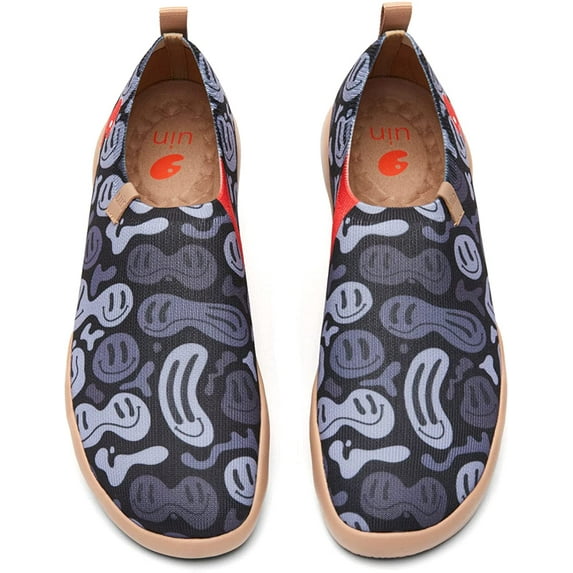 UIN Men's Casual Walking Travel Shoes Slip On Knitted Loafers Lightweight Comfort Air Painted Fashion Sneaker, Hidden