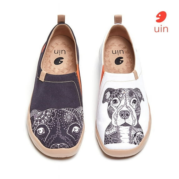 UIN Men's Loafers Lightweight Sneakers Walking Casual Slip ons Art Painted Travel Shoes Bulldog