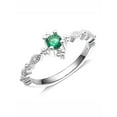 thumbnail image 1 of UIONEN 925 Sterling Silver Rings Green CZ Stackable Ring Size 4, 1 of 3