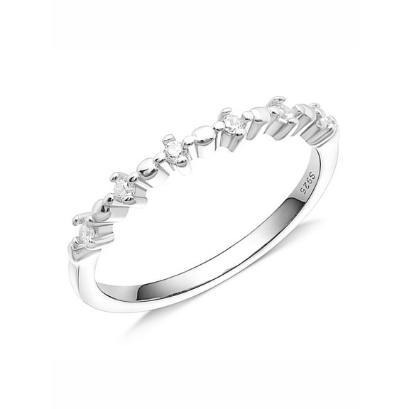 UIONEN 925 Sterling Silver Simple Band Stackable Promise Ring Women Size 12