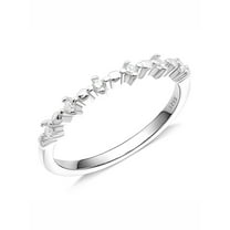 UIONEN 925 Sterling Silver Simple Band Stackable Promise Ring Women Size 7
