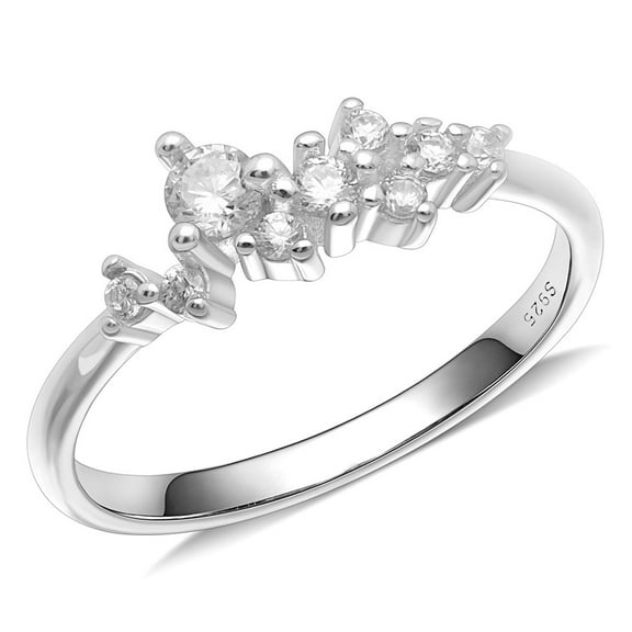 UIONEN CZ Rings for Women Sterling Sivler S925 Band Friendship ring Size 7