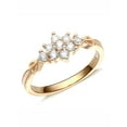 thumbnail image 1 of UIONEN Eternity 925 Sterling Silver Rings for Women Zircon Flower Gold Plated Size 4, 1 of 3