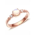 thumbnail image 1 of UIONEN Eternity Moonstone 925 Sterling Silver Ring for Women Rose Gold Plated Size 9, 1 of 3