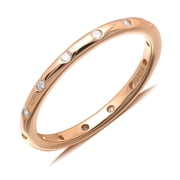 UIONEN Rings Cubic Zirconia Band Eternity Rose Gold Rings for Women Size 5