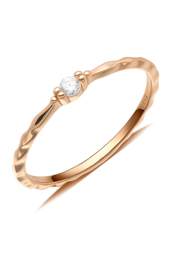 Rose Gold Ring Stacking Women Dainty 925 Silver Minimalist Rings Sizes 11