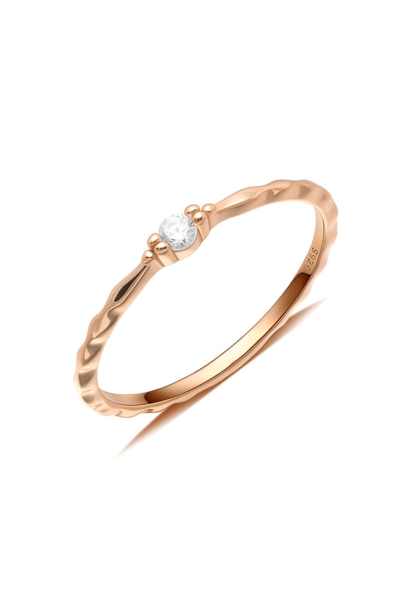 Rose Gold Ring Stacking Women Dainty 925 Silver Minimalist Rings Sizes 6