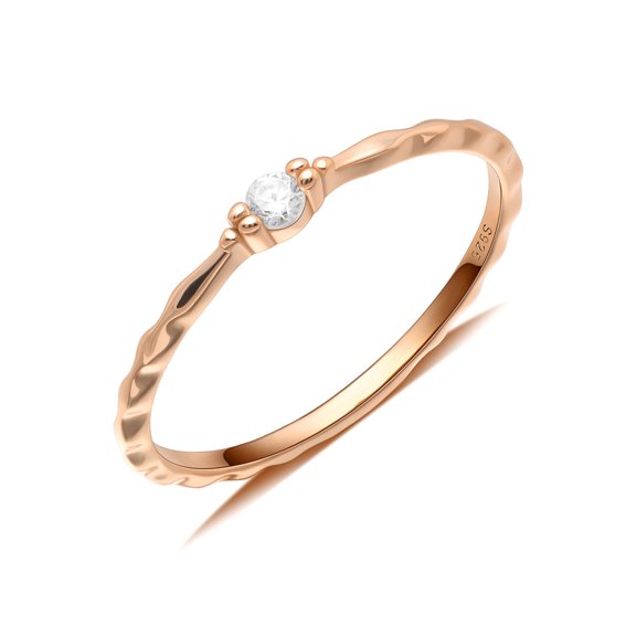 UIONEN Rose Gold Ring Stacking Women Dainty 925 Silver Minimalist Rings Sizes 7