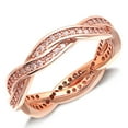 thumbnail image 1 of UIONEN Rose Gold Stack 925 Silver Twisted Ring Wedding Party Women Fashion Jewelry Size 5, 1 of 3