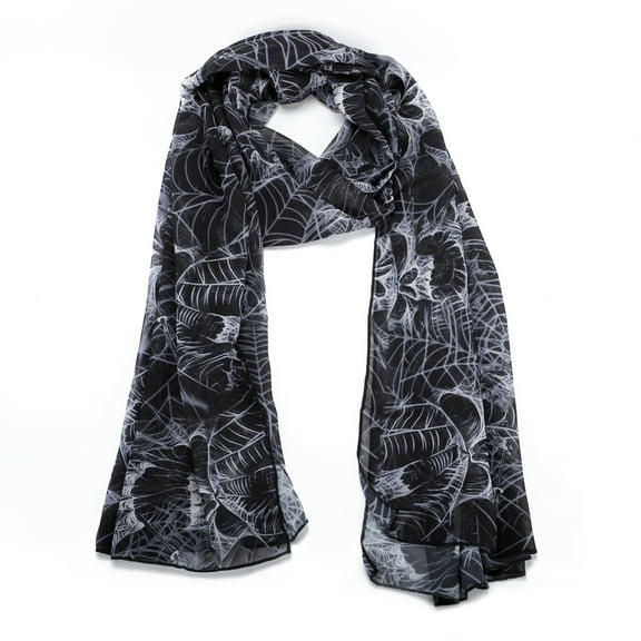 UIONEN Scarfs for Women Lightweight Fashion Scarves Print Floral Skull Pattern Shawl Black