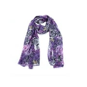 UIONEN Scarfs for Women Lightweight Fashion Scarves Print Floral Skull Pattern Shawl Purple