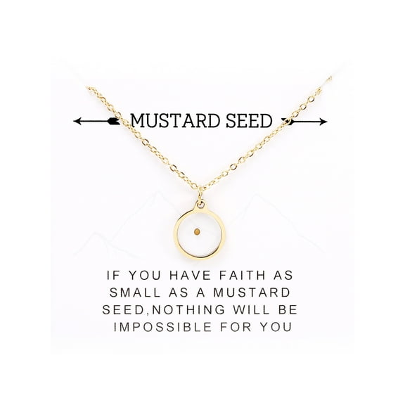 UIONEN Stainless Steel Mustard Seed Necklace Faith Jewelry Encouragement Gifts Round