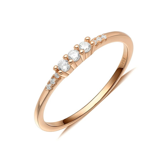 UIONEN Sterling Silver Stacking Ring Simple Dainty Rose Gold Ring Rings Women Sizes 12