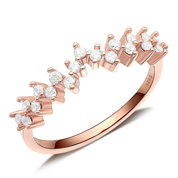 UIONEN Wedding Bands for Women Silver/ Gold/ Rose Gold Dainty Stackable CZ Engagement Rings Size 9