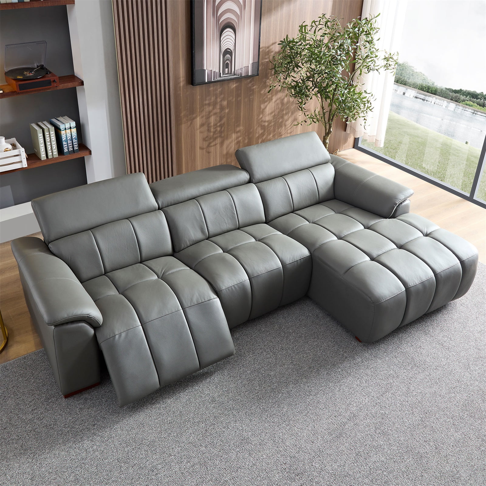 Genuine leather reclining sofa hotsell