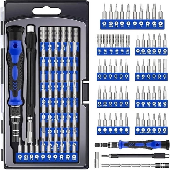 UISHUSO 62 in 1 Precision Screwdriver Kit Cell Phone Tool Kit with Electronics Repair Tool Kit, Magnetic Driver Kit for Mobile Phone, Smartphone, Game Console, PC, Tablet, Glasses, 62 Count