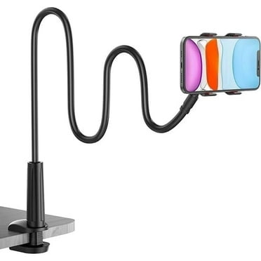 UISHUSO Phone Holder for Bed,Flexible Lazy Arm Phone Holder,360 Adjustable Clamp Bracket,1 Piece,Black