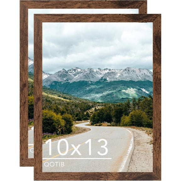 UITBDWR-10x13 Picture Frame Deep Brown for Wall Hanging, Wood 10 x 13 Frame Photo Frame for Wall Horizontally or Vertically, Deep Brown, 2 Pack
