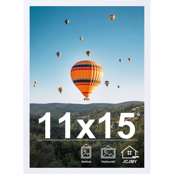 UITBDWR-11x15 inch Picture Frame, Horizontal and Vertical Formats for Wall Hanging, 11 x 15 Wall Gallery Poster Photo Frame with Shatter Resistant Plexiglass, White