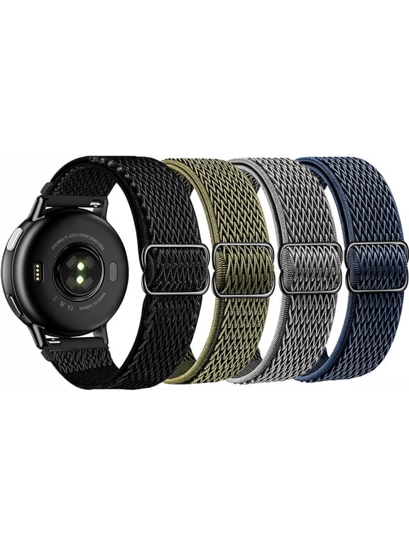 -20mm Elastic Band Compatible with Garmin Vivoactive 6 5 3 Music Watch Bands, Forerunner 165/55/245/645 Bands, Quick Release Stretchy Strap Replacement for Men Women Girls