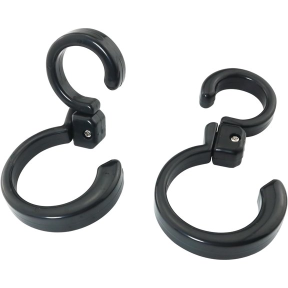 UITBDWR-2PCS Rotating Folding S Hook 360 Degree Foldable Multi-Functional Hook 3.9x1.2x1 inches Portable Plastic Hanging Hook Clothes Hanger for Indoor and Outdoor Use Home Kitchen Garage Black
