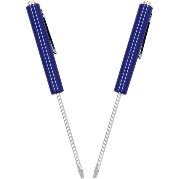 UITBDWR-2Pcs Blue Mini Pocket Screwdriver Flathead