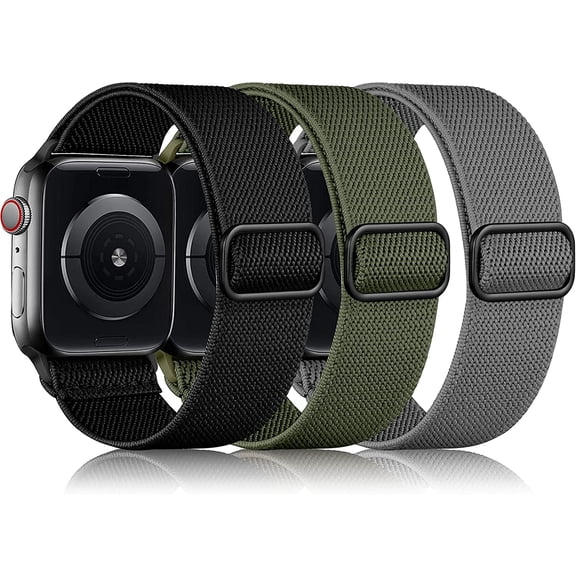 UITBDWR-3 Pack Stretchy Solo Loop Compatible with Apple Watch Bands Men Women