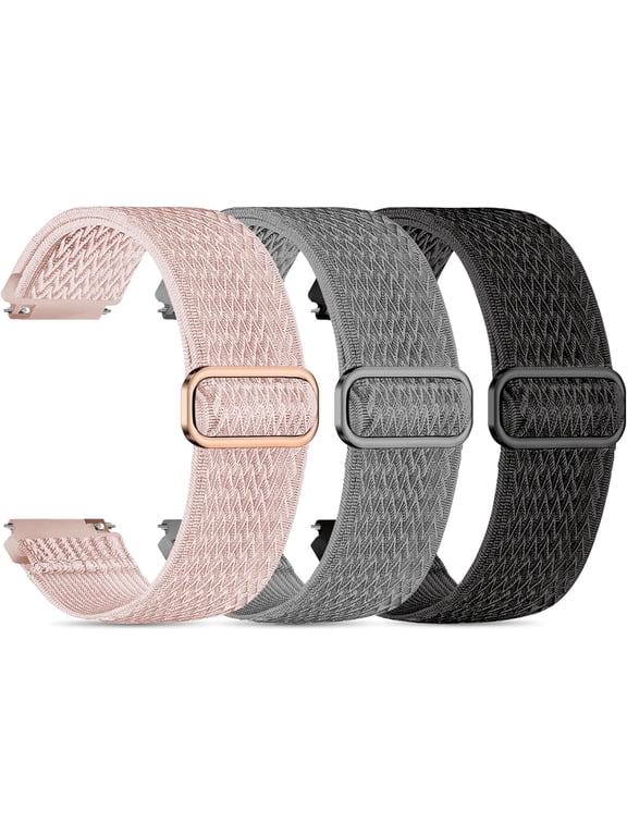 -3 Pack Veryfit Smart Watch Bands for IDW13 IDW16 IDW19 IDW26 IDW28 Smartwatch, 22mm Elastic Nylon Replacement Wristband Adjustable Straps for man woman