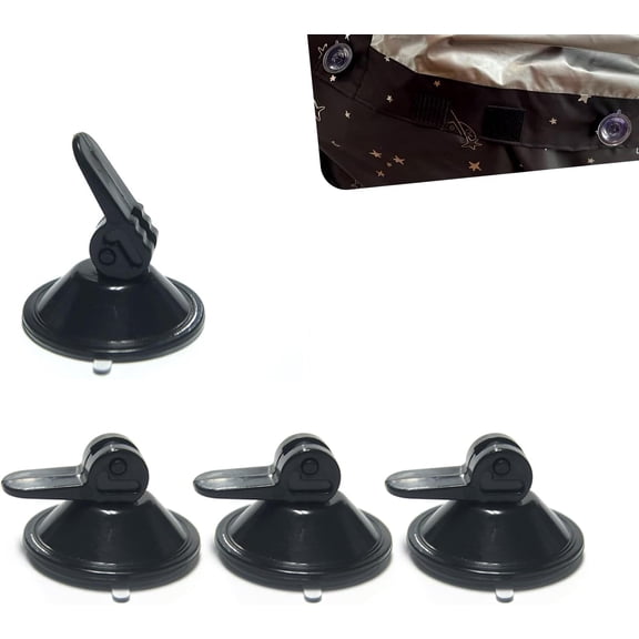 UITBDWR-4 PCS Suction Cup Hooks, Car Window Glass Vacuum Strong Suction Hooks, Reusable 45 mm No-drill Hangers, for Car Window Glass, Bathroom, Kitchen (Black)