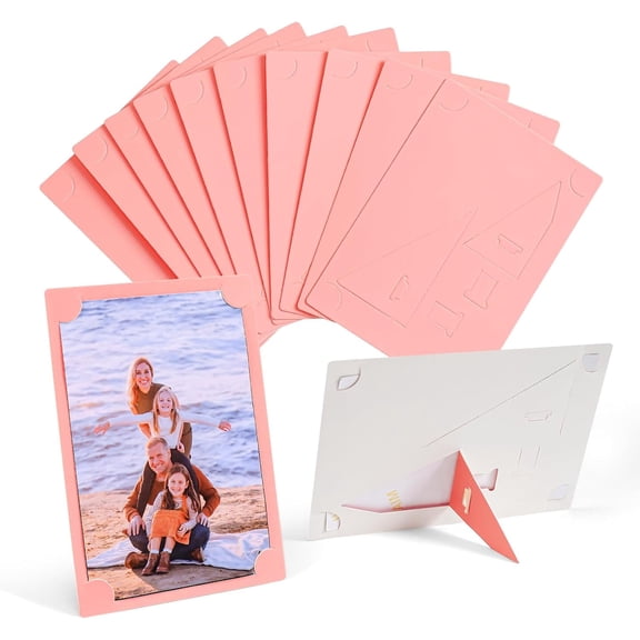 UITBDWR-4x6 Paper Frames Set of 10, Pink Cardboard Picture Frame with Easel, DIY Photo Classroom Crafts.