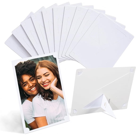 UITBDWR-4x6 Paper Frames Set of 10, White Cardboard Picture Frame with Easel, DIY Photo Crafts.