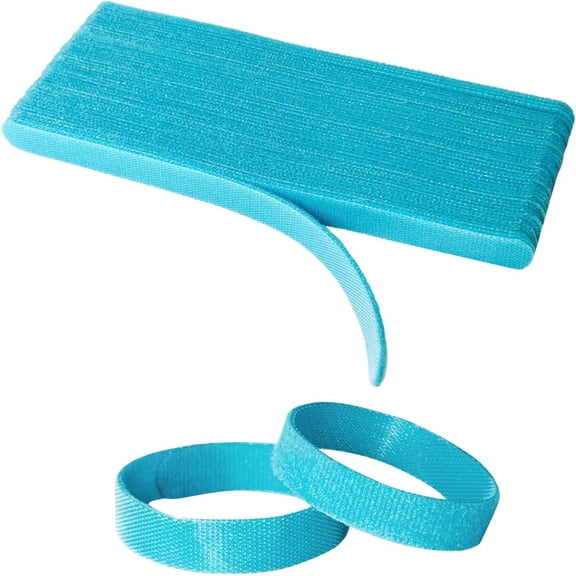 UITBDWR-50PCS Reusable Cable Ties AdjustableFastening Microfiber Cloth Used for Computer Link Cable Cord Management USB Cable Cable Ties (light blue)