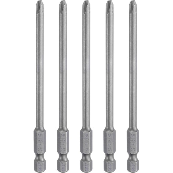 UITBDWR-5pcs #2 Phillips Screwdriver Bit PH2 1/4" Hex Shank 4" (100mm) Long Magnetic S2 Steel Industrial Grade Screw Driver Bit Cross Head Electric Drill Bits 0.177" (4.5mm) Rod