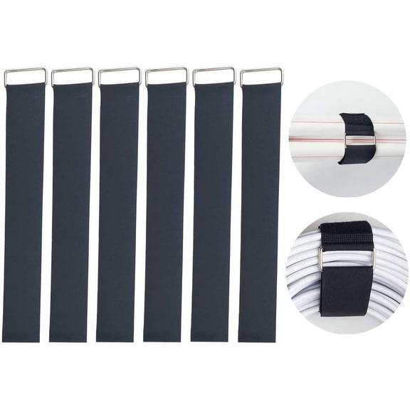 UITBDWR-6Pcs 18" x 2" Nylon Heavy Duty Reusable Hook and Loop Cinch Straps, Adjustable Fastening Securing Cable Straps, Black