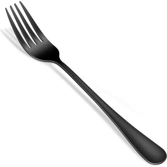 UITBDWR-Black Dinner Forks, 16-Piece 8 Inch Stainless Steel Forks Set, Metal Silverware Forks For Dining