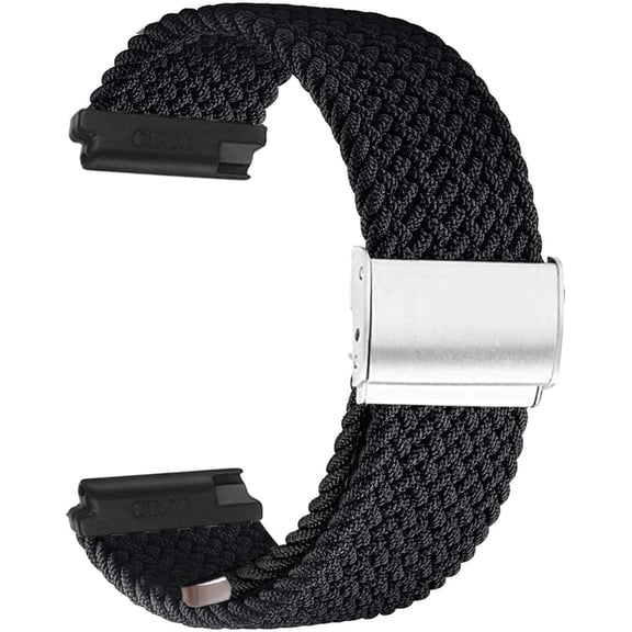 UITBDWR-Braided Elastic Loop Watch Bands for Garmin Venu 2S / Venu 3S/ Vivoactive 4S / Vivomove 3S, 18mm Elastic Soft Stretchy Nylon Quick Dry Women Wristband Strap for Forerunner 255s/265S