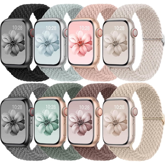 UITBDWR-Braided Solo Loop for Apple Watch Band 40mm 41mm 45mm 44mm iWatch Bands 38mm 42mm Men/Women,Stretchy Elastic Nylon Strap Wristband for Apple Watch Series 11 10 9 8 7 6 5 4 3 SE 3/2nd Ultra/3/